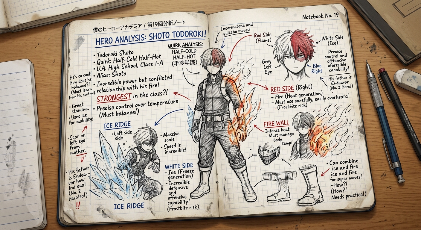 Shoto Todoroki Half-Cold Half-Hot Notebook Entry